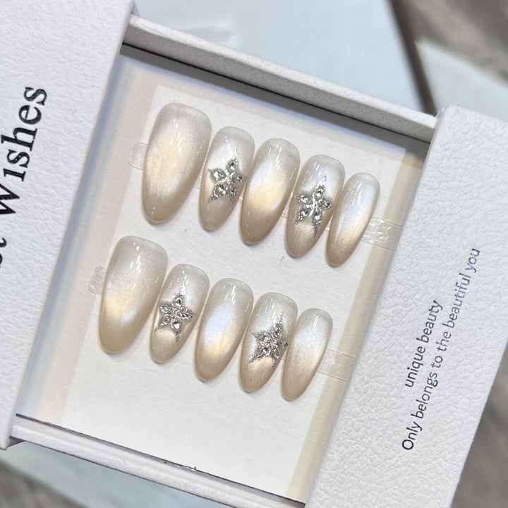 Stern-verzierte Press-On Nagelkunst Set Karnz