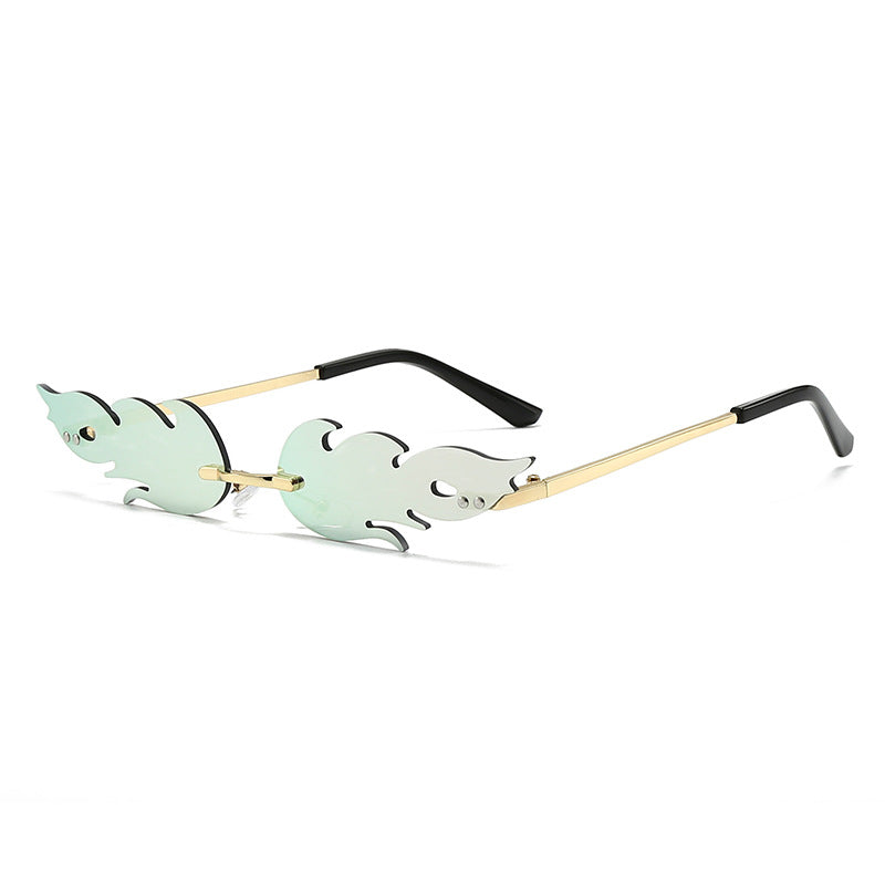 Damen extravagante Sonnenbrille im kreativen Flammendesign Karnz