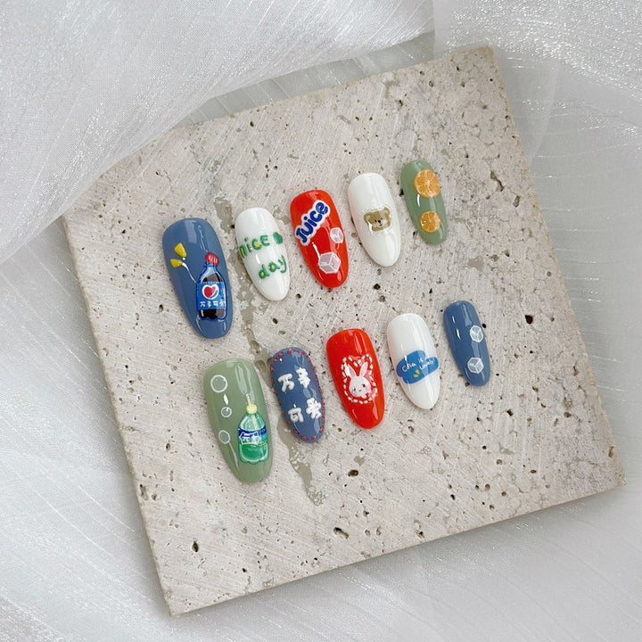 Schmetterlings-verzierte Press-On Nagelset