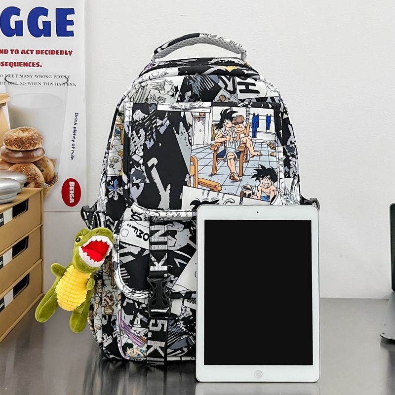 Rucksack Im Comic-Design mit Weichem Plüschanhänger Karnz