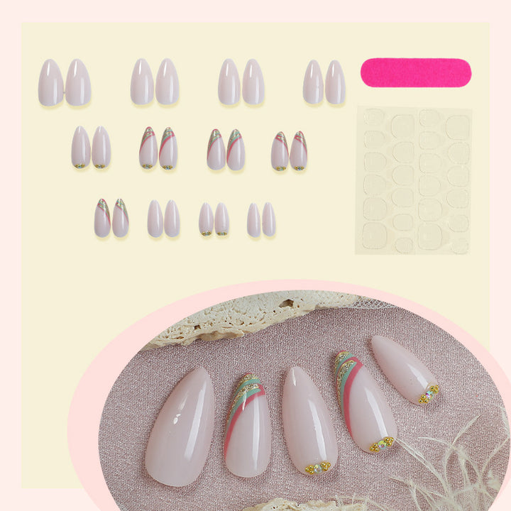 Elegantes Press-On-Nail-Set mit floralem Design Karnz