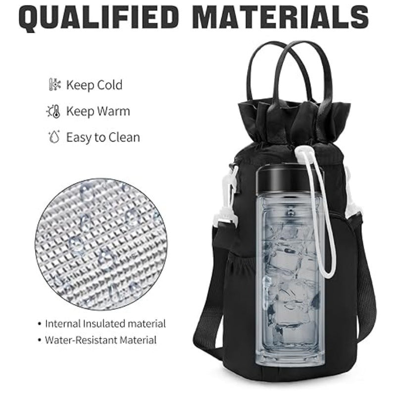 Damen Sportliche Wasserflasche-Tasche mit isolierendem Innenfach und verstellbarem Tragegurt Karnz
