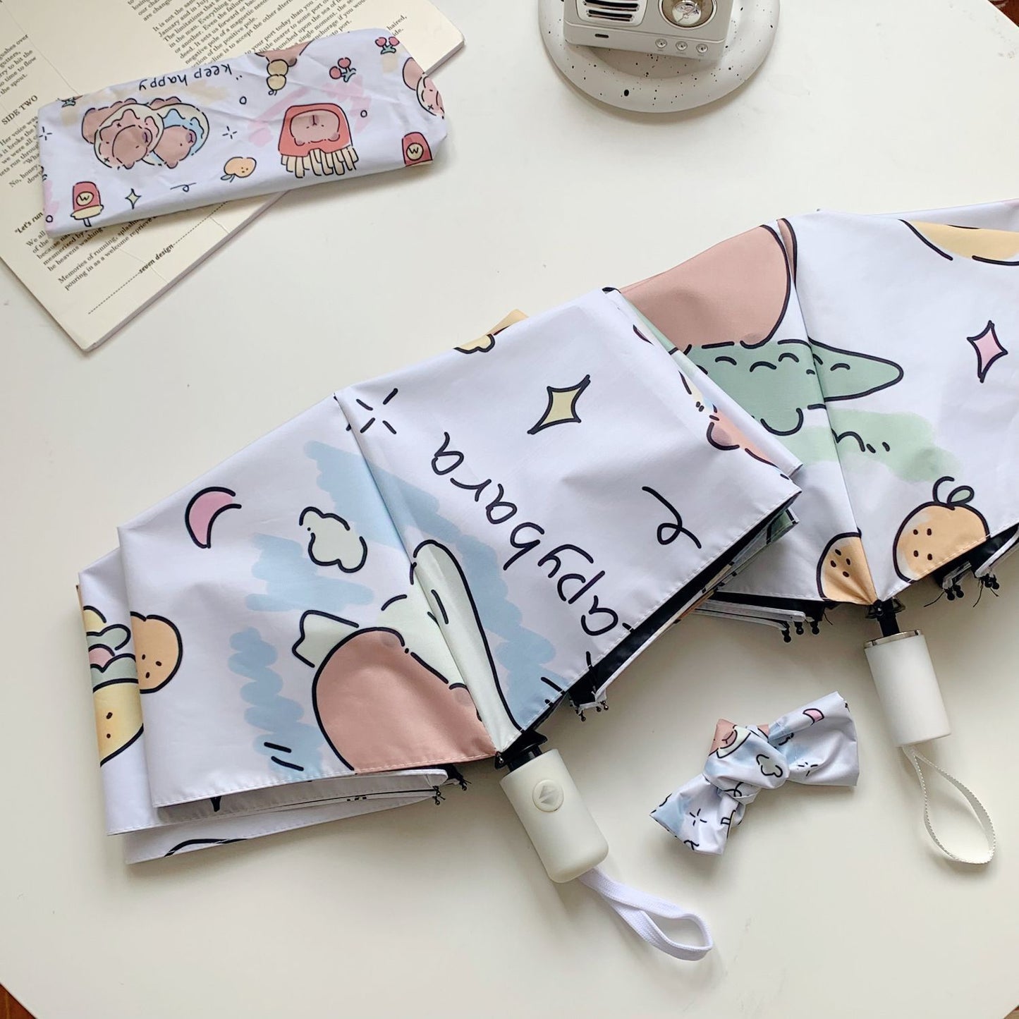 Damen Faltbarer Regenschirm mit Tiermotiven Karnz