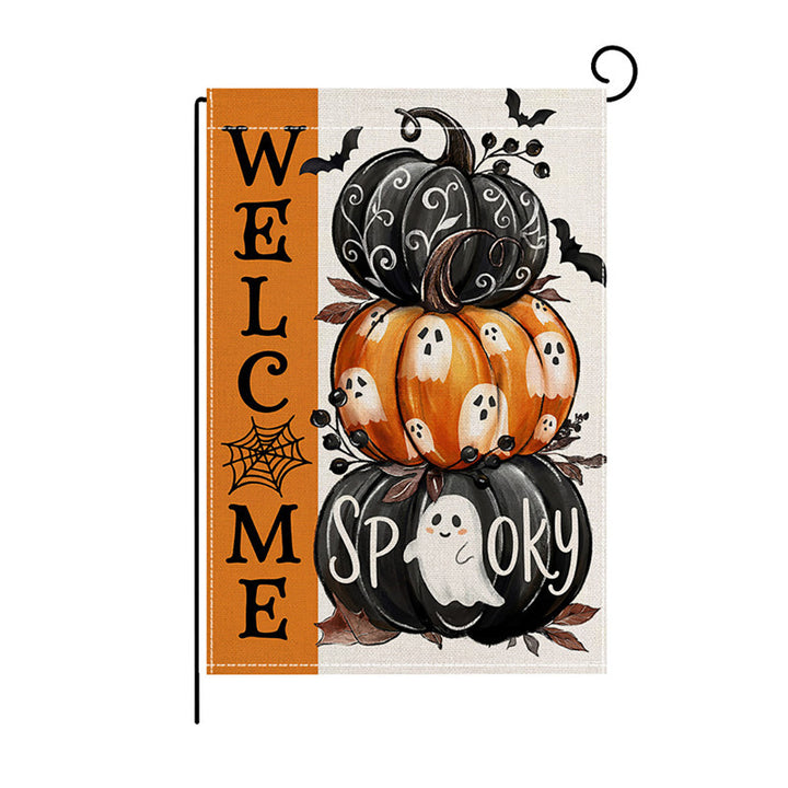 Halloween Willkommen Dekorative Gartenflagge
