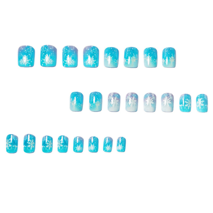 Saisonale Schneeflocken-Themen Press-On Nagel Set Karnz