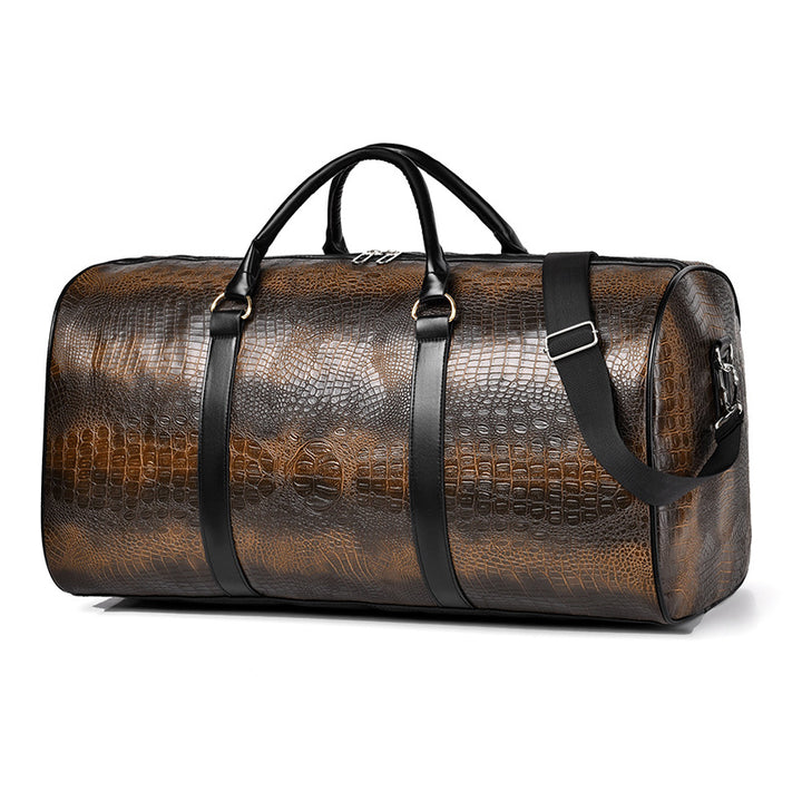 Stylische Krokodil-texturierte Reisetasche