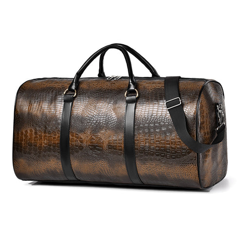 Stylische Krokodil-texturierte Reisetasche