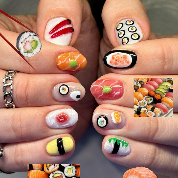 Kunstvolle Nagelkunst Im Sushi-Design Karnz