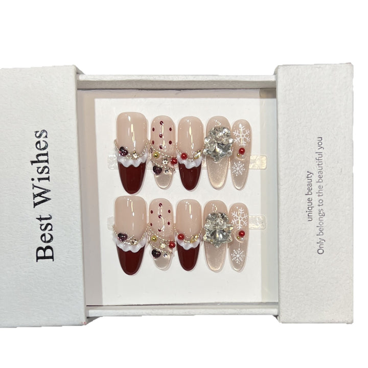 Festliches Nagelkunst-Set zum Aufkleben Karnz