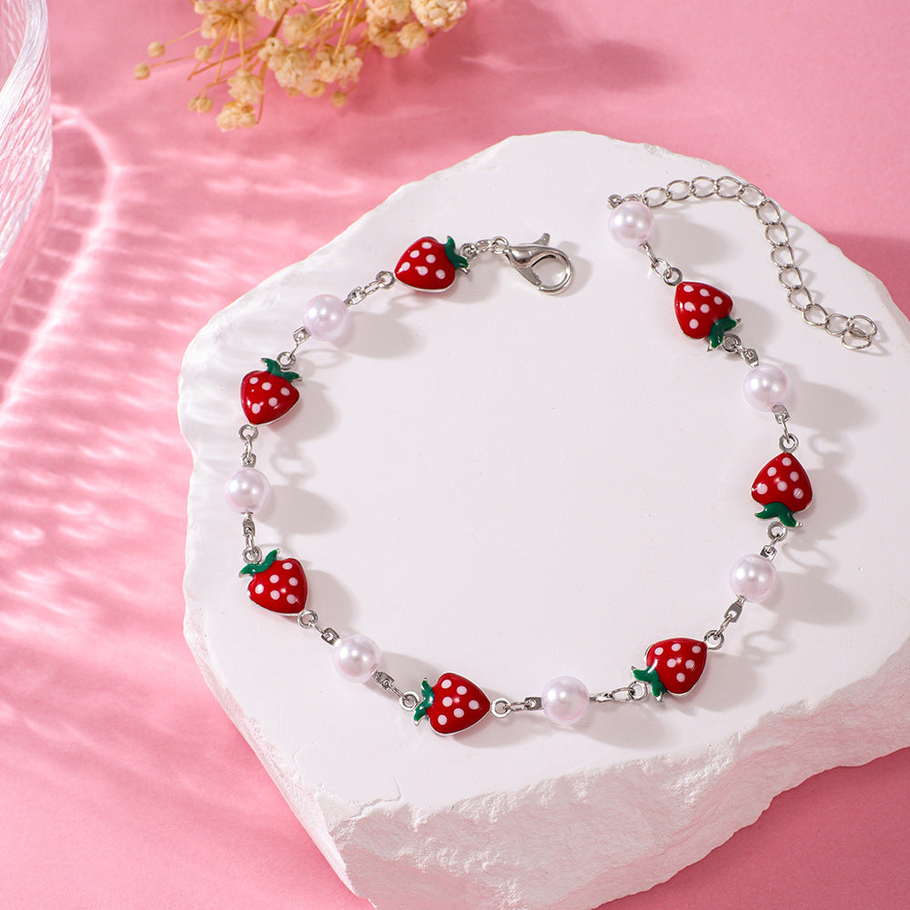 Erdbeer Charm Armband Karnz