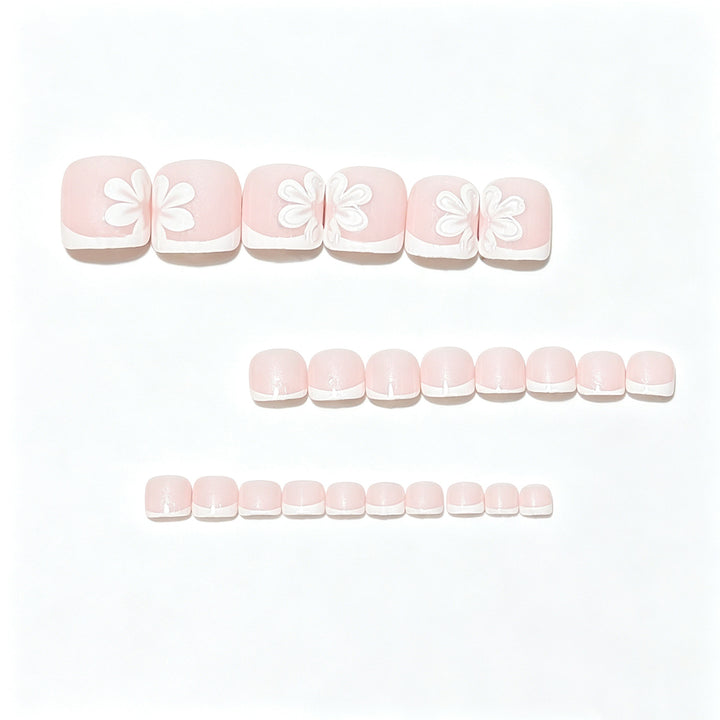 Elegantes French Tip Pediküre Set Karnz