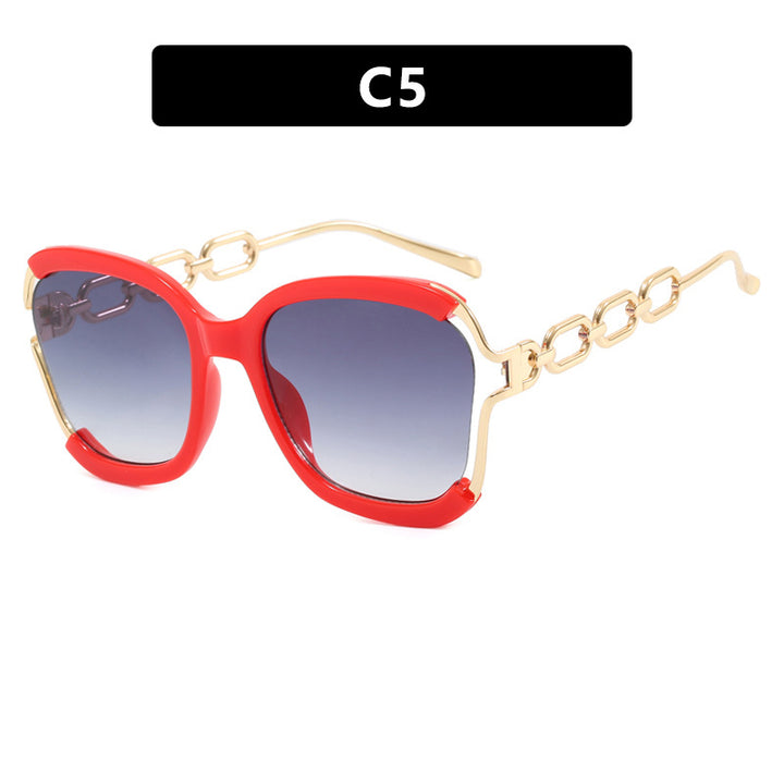 Damen modische Sonnenbrille mit goldenen Kettendetails Karnz
