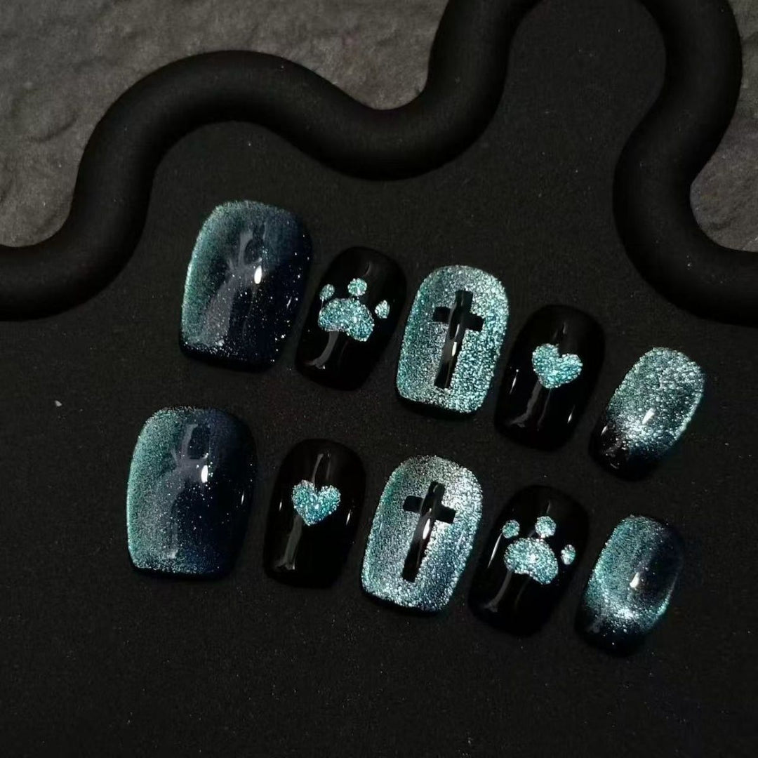 Künstlerisches Press-On-Nagelset Karnz