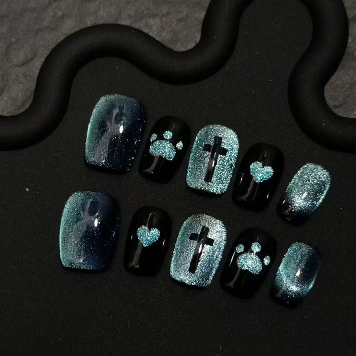 Künstlerisches Press-On-Nagelset Karnz