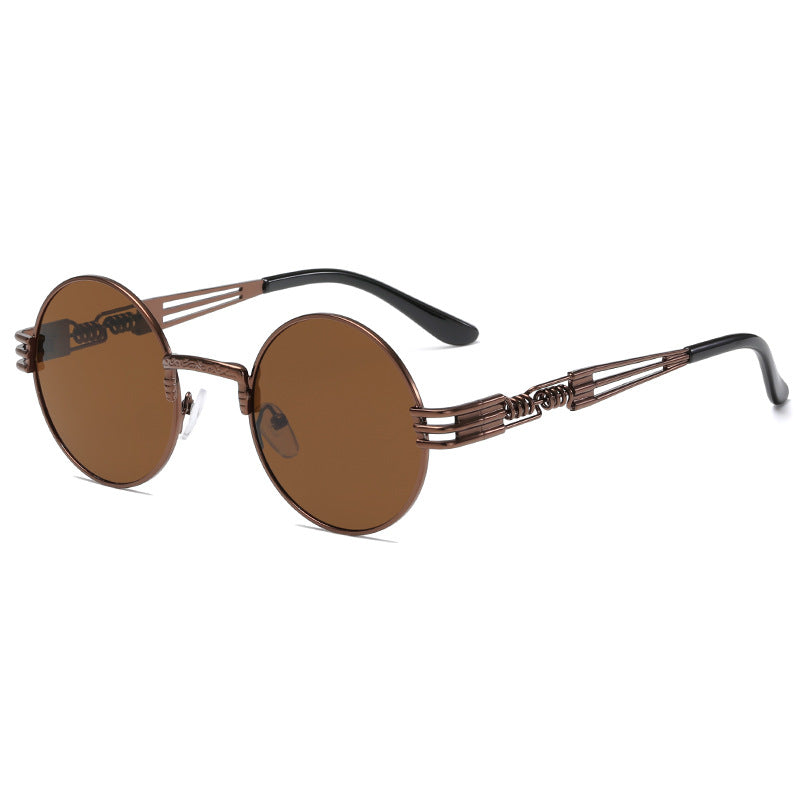 Damen Retro-Inspirierte runde Sonnenbrille mit einzigartigem Metallrahmen Karnz