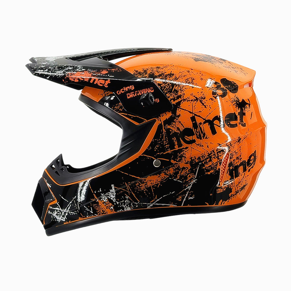 Vollgesicht-Motocross-Helm mit verlängertem Visier und verstärktem Kinnschutz Karnz
