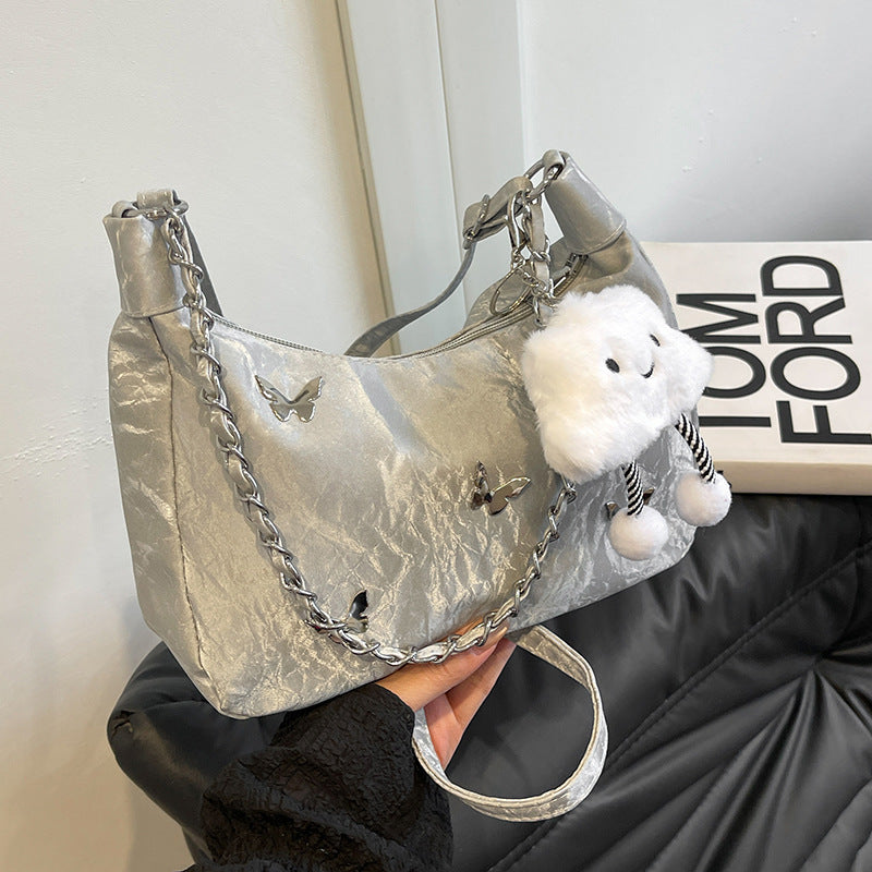 Schmetterlings-verzierte Schultertasche