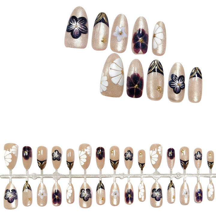 Künstlerisches Floral Press-On Nagel Set  1791645794