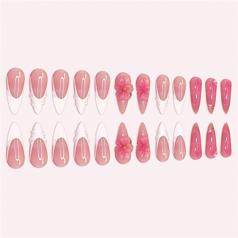 Floral 3D Press-On Nagelkunst Karnz