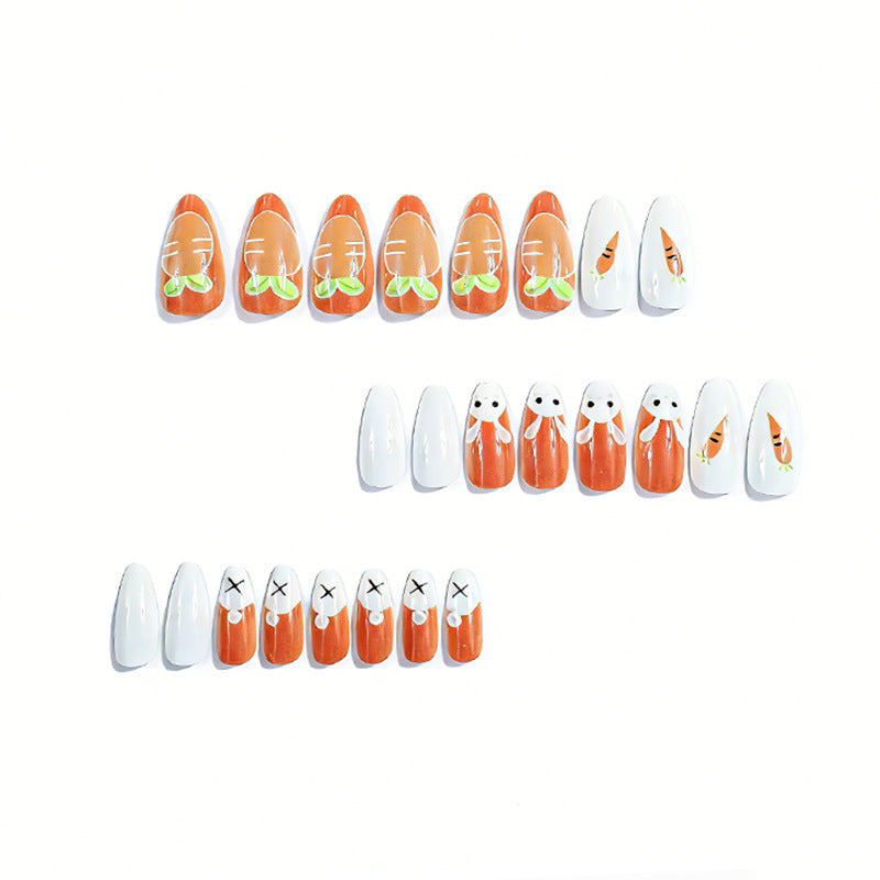 Süße Kaninchen- und Karotten-Nagelkunst Karnz