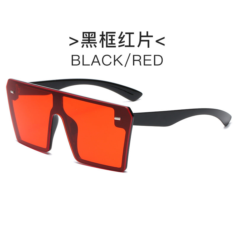 Damen futuristische Sonnenbrille mit übergroßem rechteckigem Rahmen Karnz