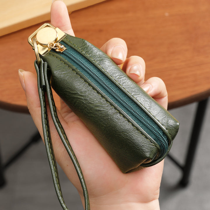 Premium Leder Reißverschluss-Münzbeutel