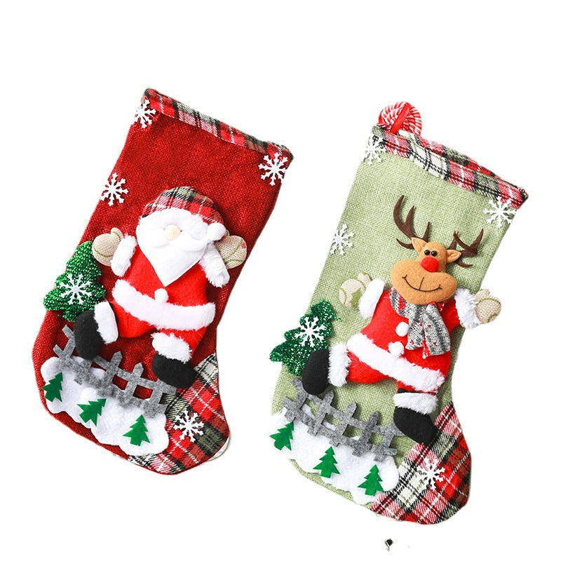 Festlicher Weihnachtsstrumpf mit niedlichem Weihnachtsmann-Motiv Karnz