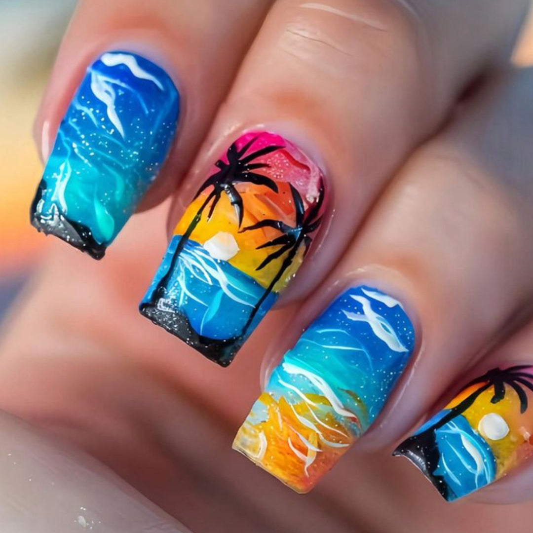 Küsten Sonnenuntergang Nagelkunst Karnz