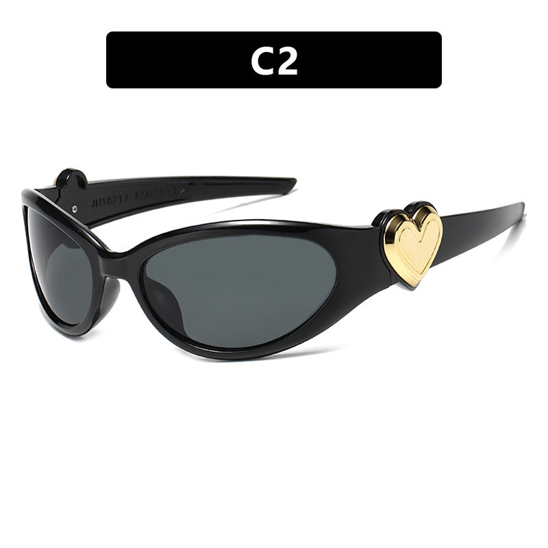 Damen modische Sonnenbrille mit herzförmigem Detail Karnz