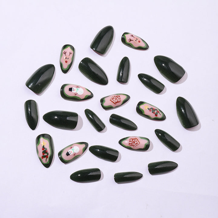 Kreatives Kunstnagelset mit festlichen Weihnachtsmotiven und Glanz Karnz