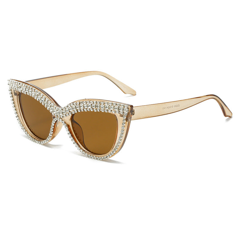 Glamouröse mit Strass verzierten Schild Sonnenbrille Karnz