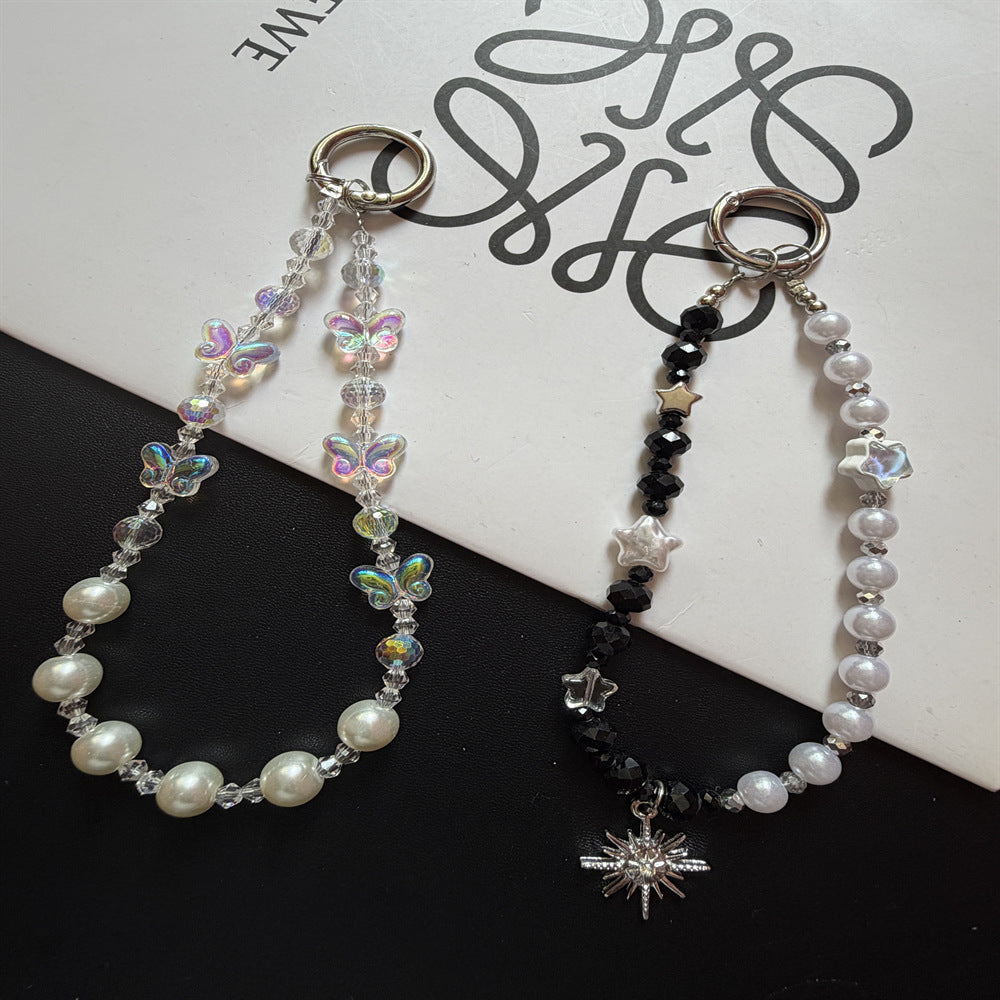Eleganter Perlen-Charm-Schlüsselanhänger-Halter Karnz