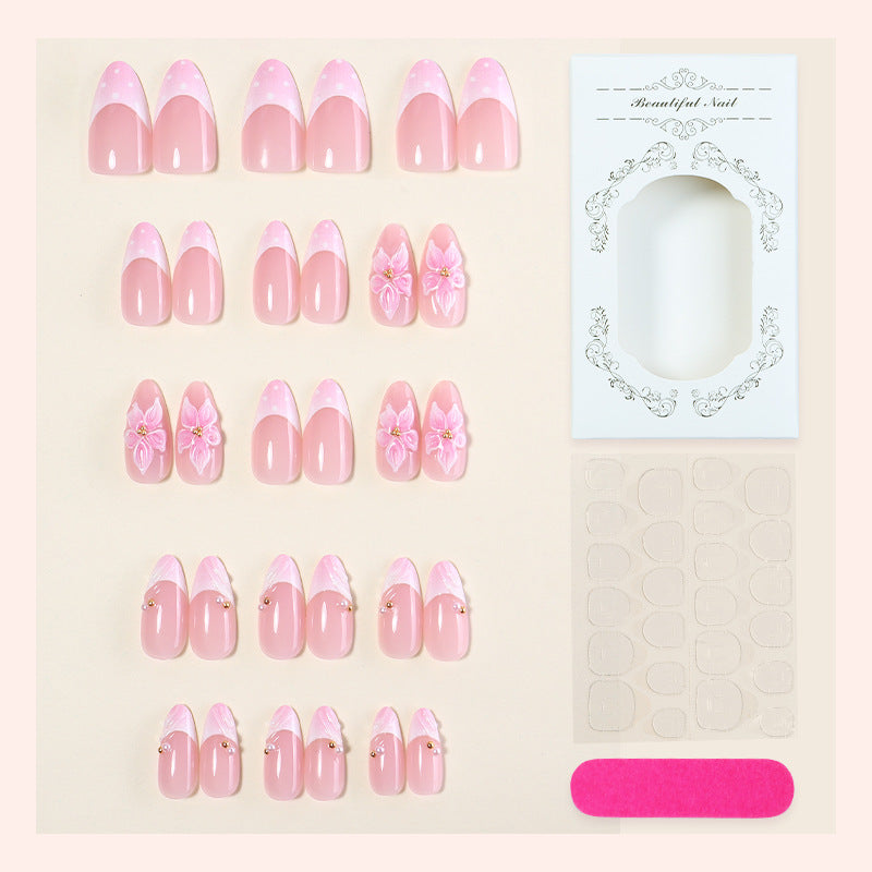 Elegantes florales Press-On-Nagelkunst-Set Karnz 1788495644