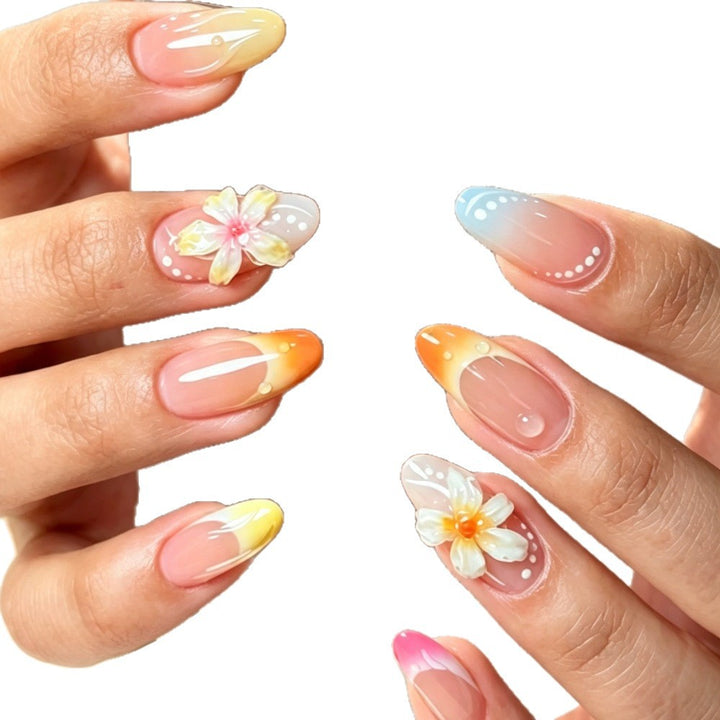 Floral- und Ombre-Press-On-Nagelkunst-Set Karnz