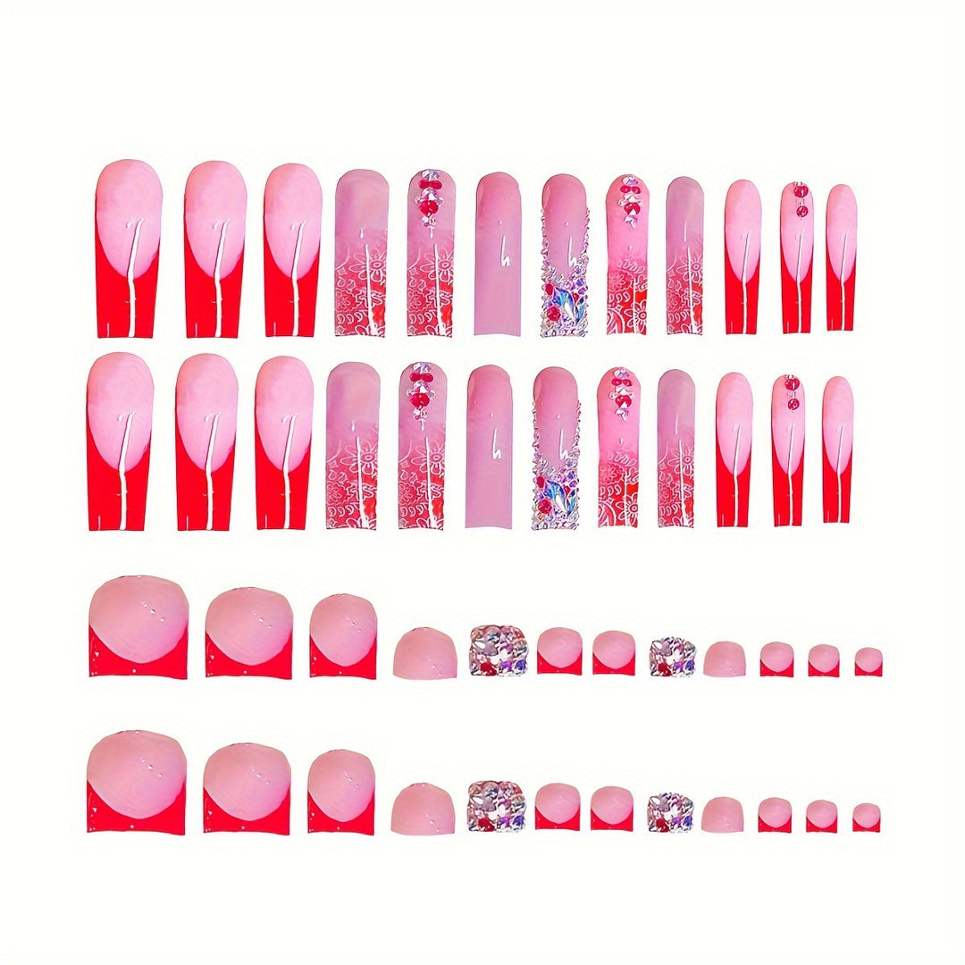 Dekorative Glam Nagelkunst Karnz