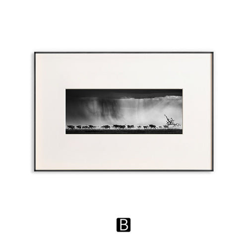 Panoramische Tierwelt Gerahmte Wandkunst