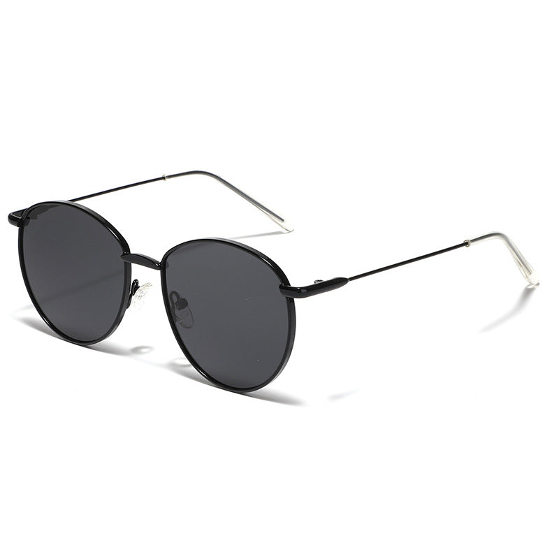 Damen runde Sonnenbrille mit schmalem Metallrahmen und polarisierten Gläsern Karnz
