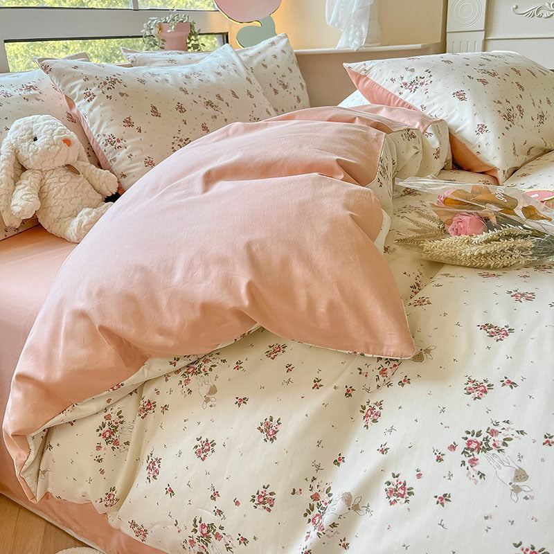 Floral Print Bettbezug Set