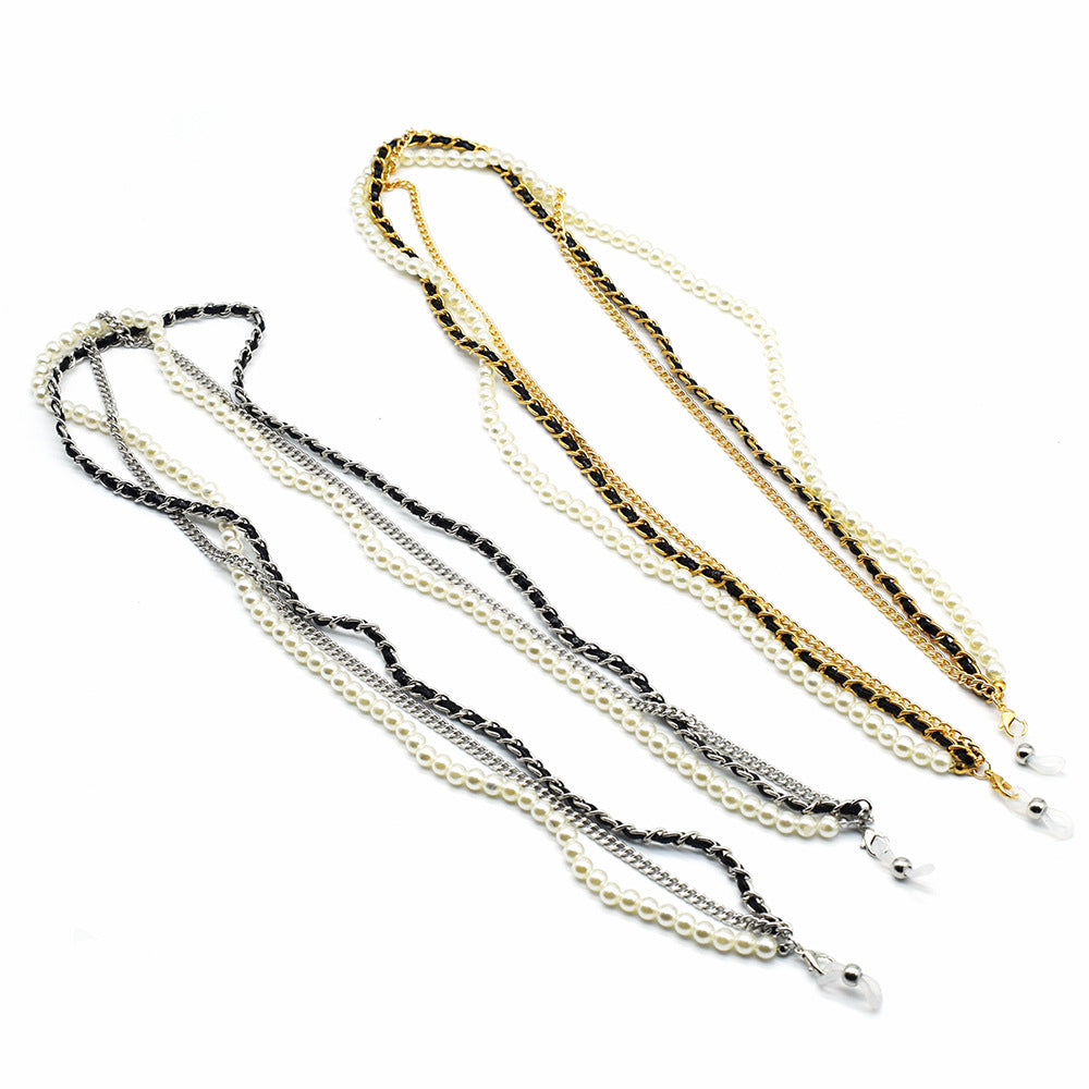 Elegante Mehrstrang-Perlen-Brillenband Karnz
