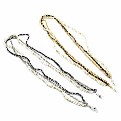 Elegante Mehrstrang-Perlen-Brillenband Karnz