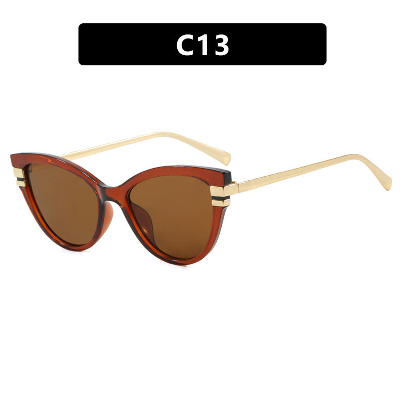 Damen Cat-Eye Sonnenbrille mit eleganten Metallakzenten Karnz