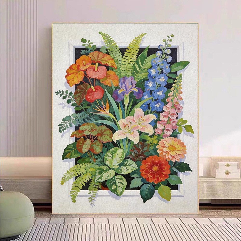 Floral Botanische Leinwand Kunstdruck Karnz
