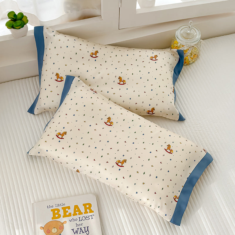 Satinweiches Kissenbezug-Set für Kinder mit niedlichem Teddymotiv