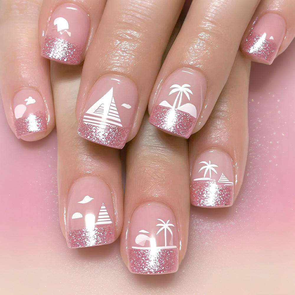 Tropisches Strand-Themen-Nagelkunstdesign Karnz