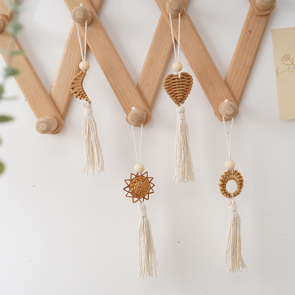 Boho Chic Geflochtenes Herz Wandbehang Karnz