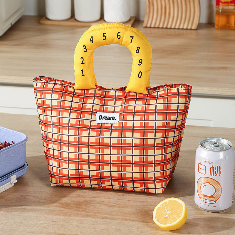 Isolierter Schachbrett-Lunch-Tote