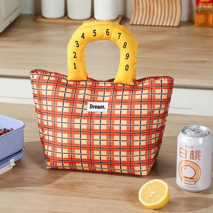 Isolierter Schachbrett-Lunch-Tote
