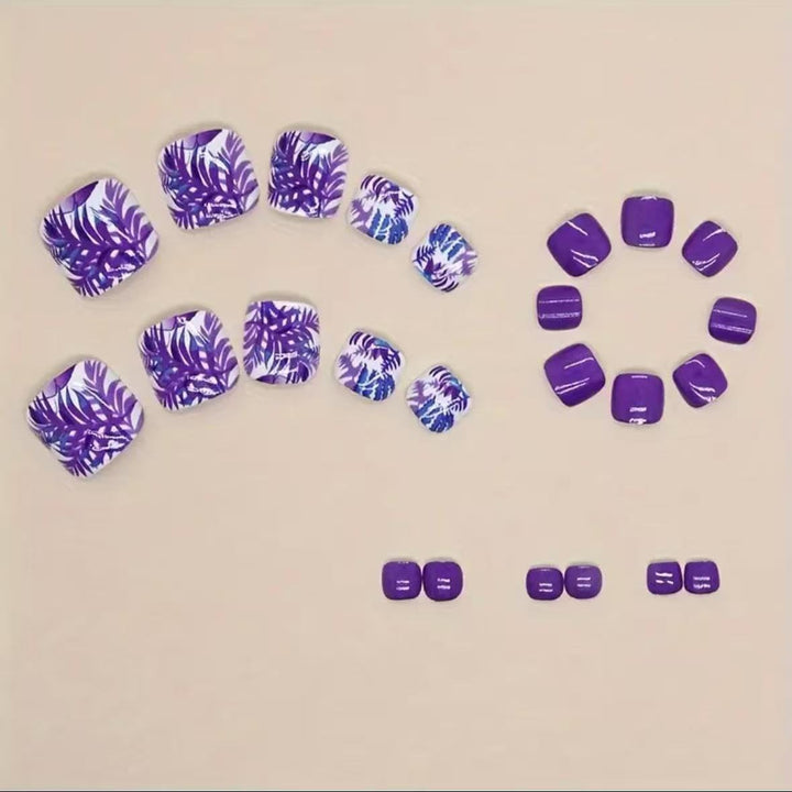 Fußnagelkunstset mit lebhaften Tropenmotiven und glänzendem Finish Karnz