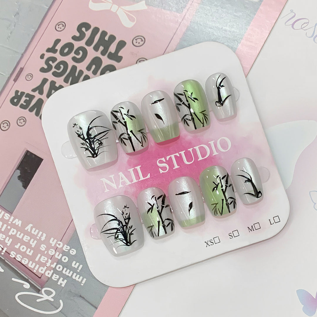 Künstliche Nagelspitzen mit Bambus-Design Karnz