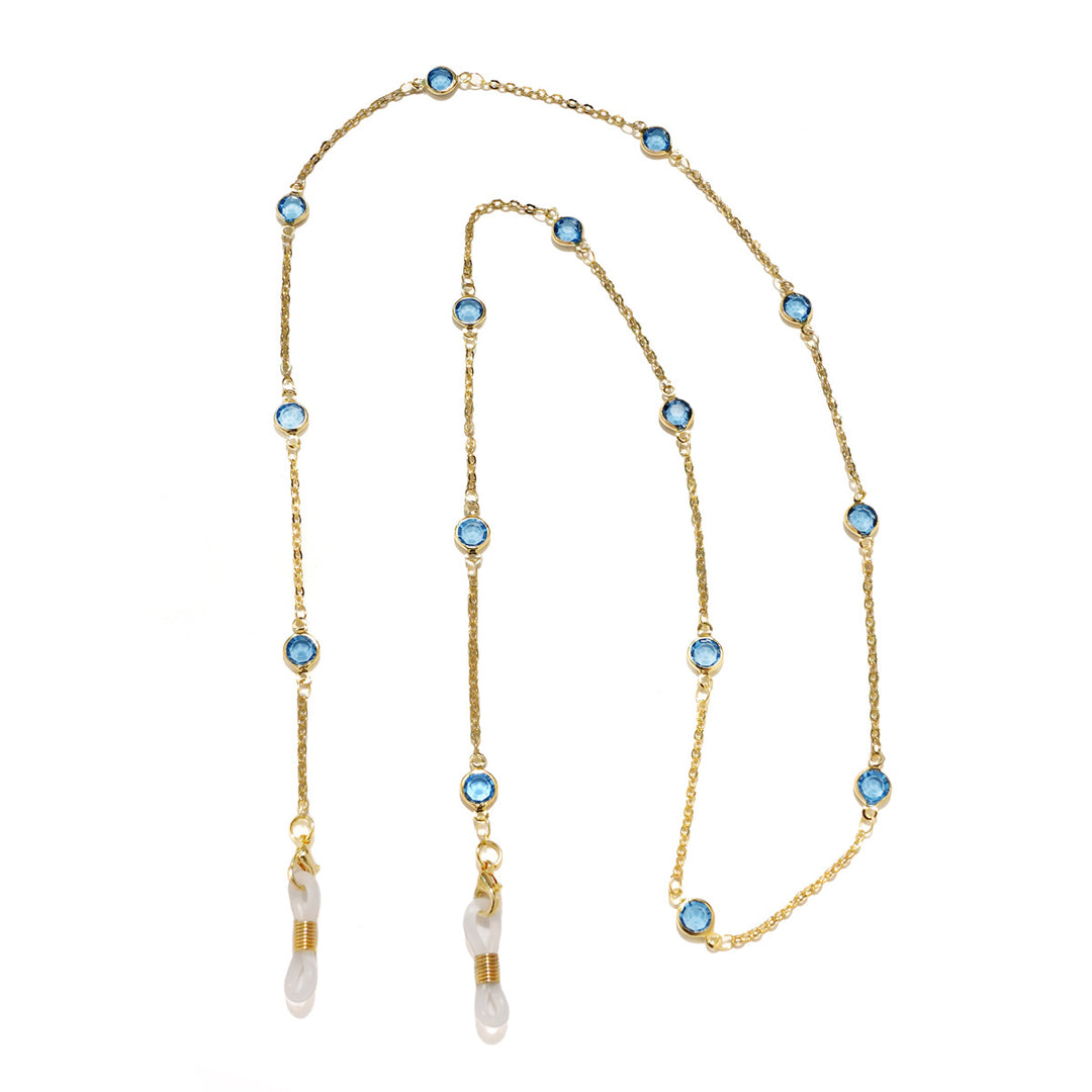 Elegante, mit Kristallen verzierte Brillen-Kette Karnz